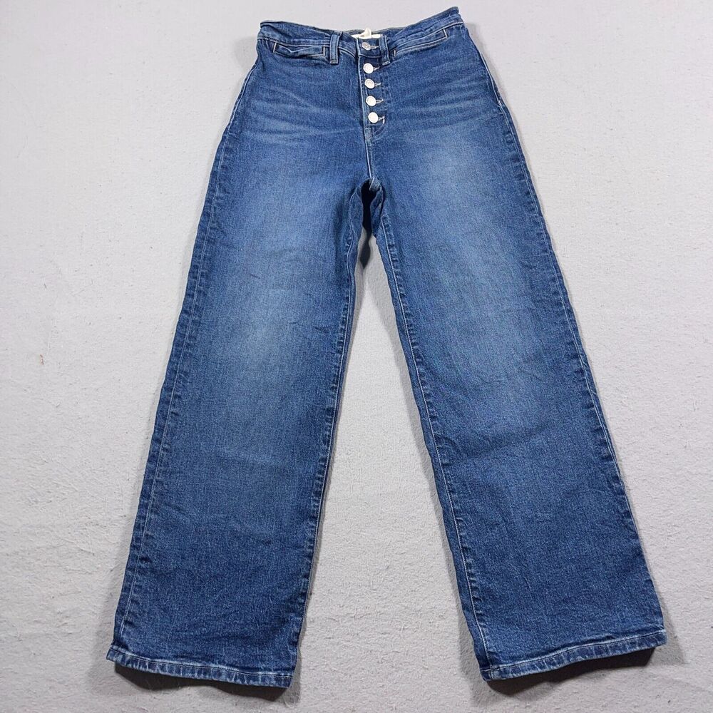 Madewell Blue Wide-Leg Flare Jeans